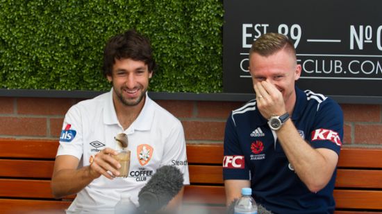Broich and Berisha share coffee, a quip and loads of respect